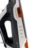The Eurosteam Step Up Iron lifts automatically to help prevent burns. Side view of the iron, highlighting its hands-free lifting technology.